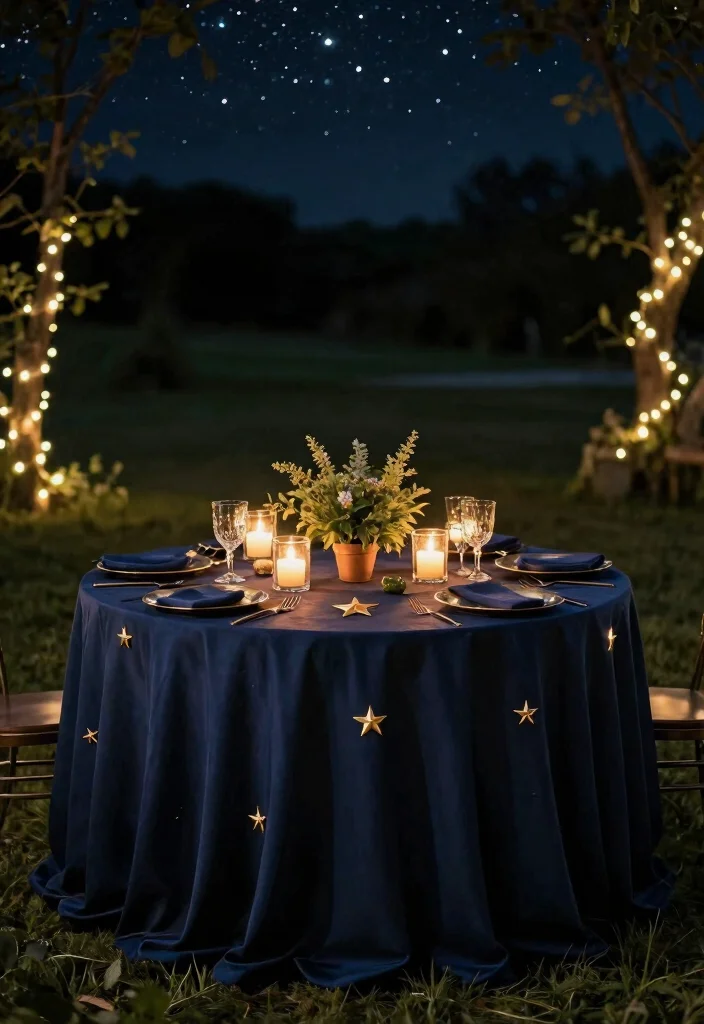 15 Romantic Wedding Table Settings Ideas With Soft Glow - 2. Moonlit Garden Charm 1
