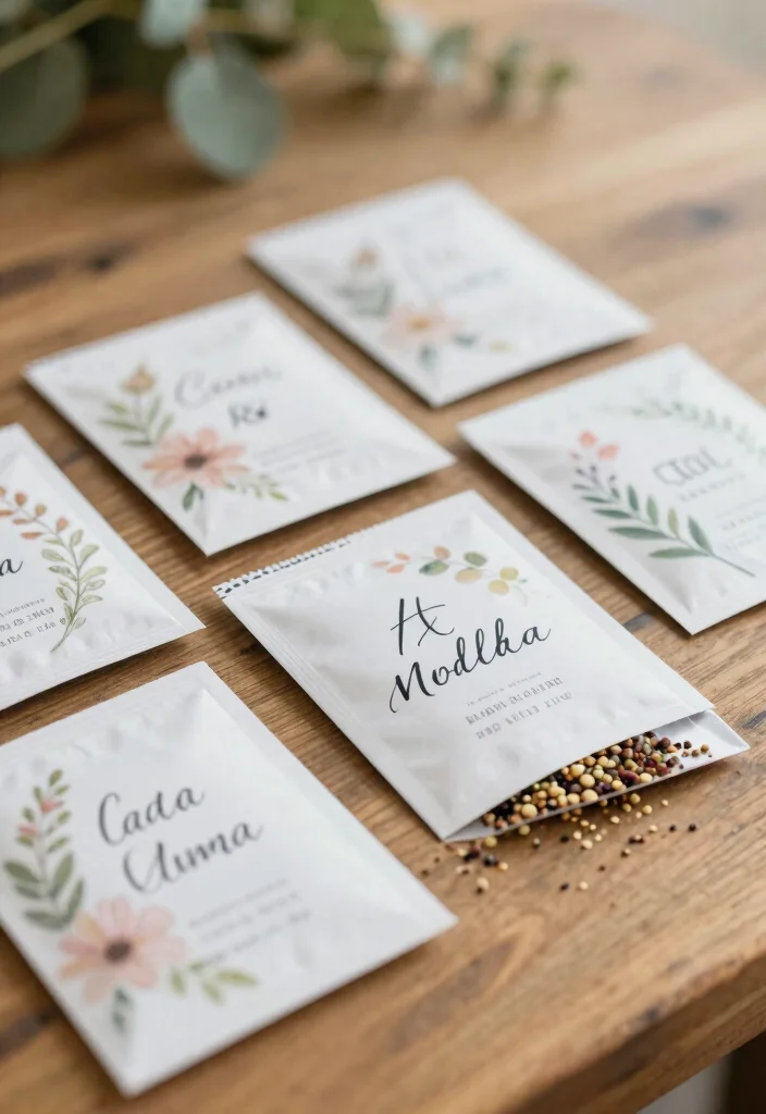 15 Seed Wedding Favors Ideas With Meaningful Charm - 1. Personalized Seed Packets 1