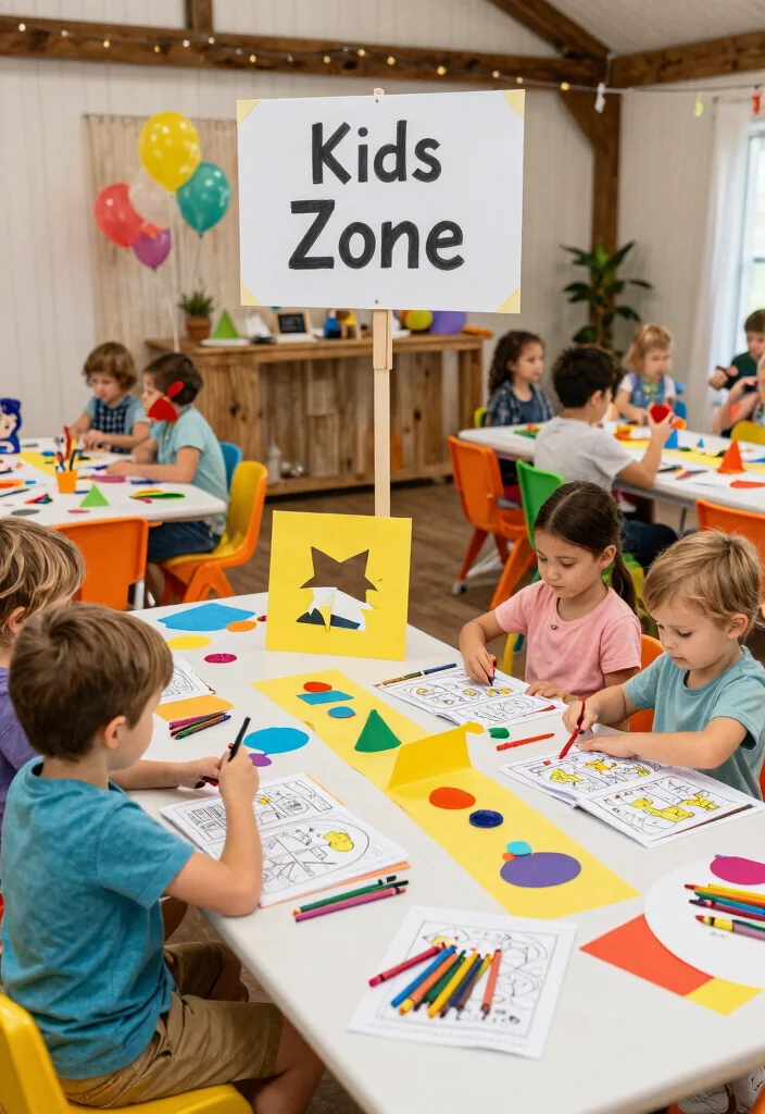 15 Signs for Wedding Reception Ideas That Look Stylish - 11. Children’s Activity Signs to Keep Young Guests Engaged 1