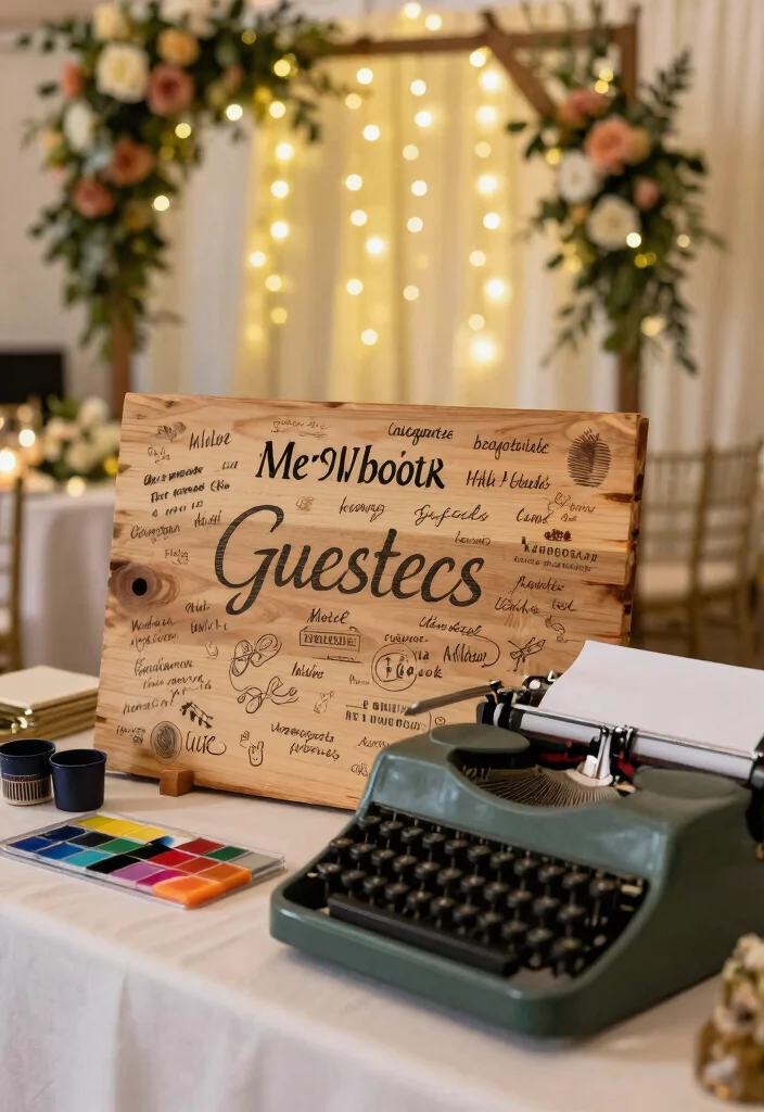 15 Signs for Wedding Reception Ideas That Look Stylish - 4. Guestbook Alternatives with Style 1