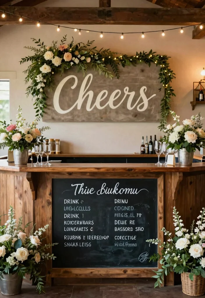 15 Signs for Wedding Reception Ideas That Look Stylish - 5. Bar Signage That’s Fun and Functional 1