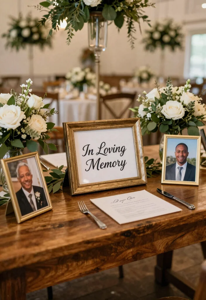 15 Signs for Wedding Reception Ideas That Look Stylish - 6. Memory Table Signs for Loved Ones 1