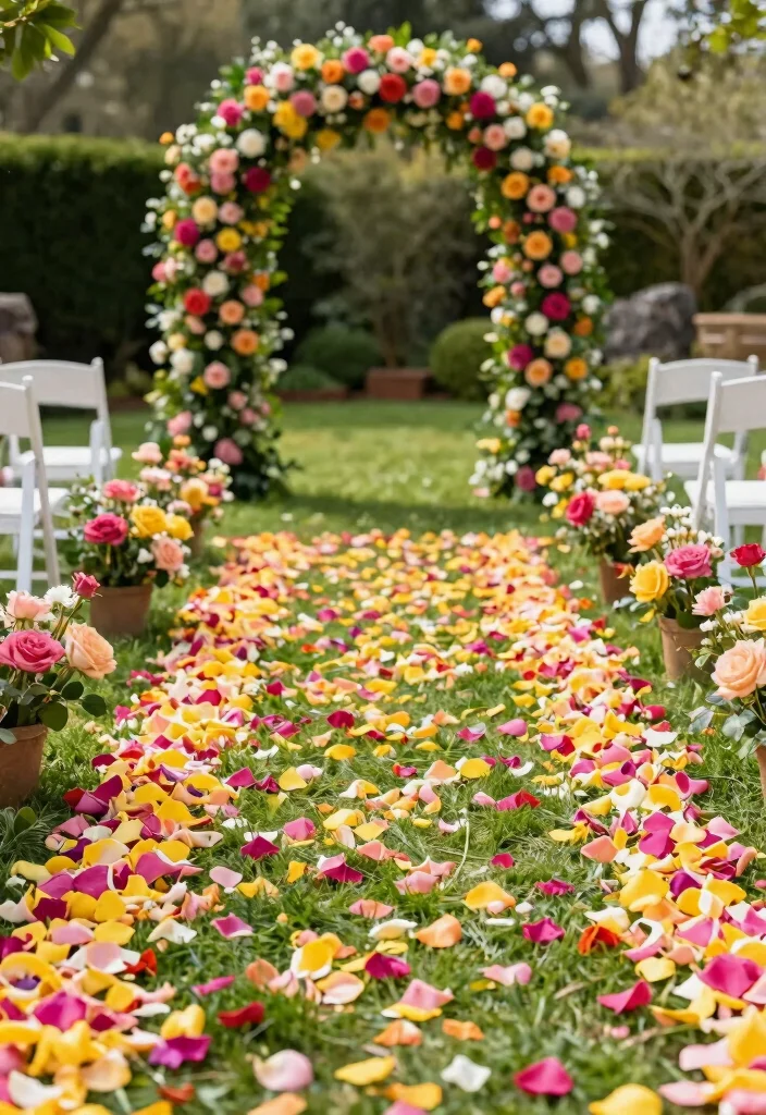 15 Wedding Entrance Flowers Ideas That Wow Guests Instantly 3 15 Wedding Entrance Flowers Ideas That Wow Guests Instantly - 3. Flower Petal Pathways 1