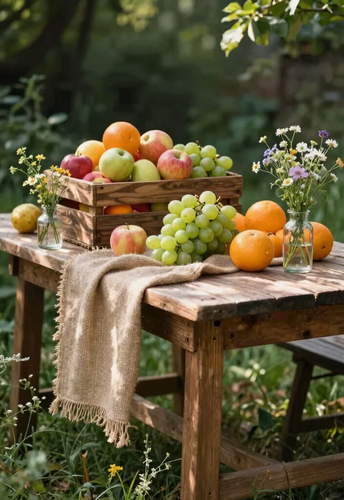 15 Wedding Fruit Table Ideas With Fresh Vibrant Style 1 15 Wedding Fruit Table Ideas With Fresh Vibrant Style - 1. Rustic Wooden Display 1