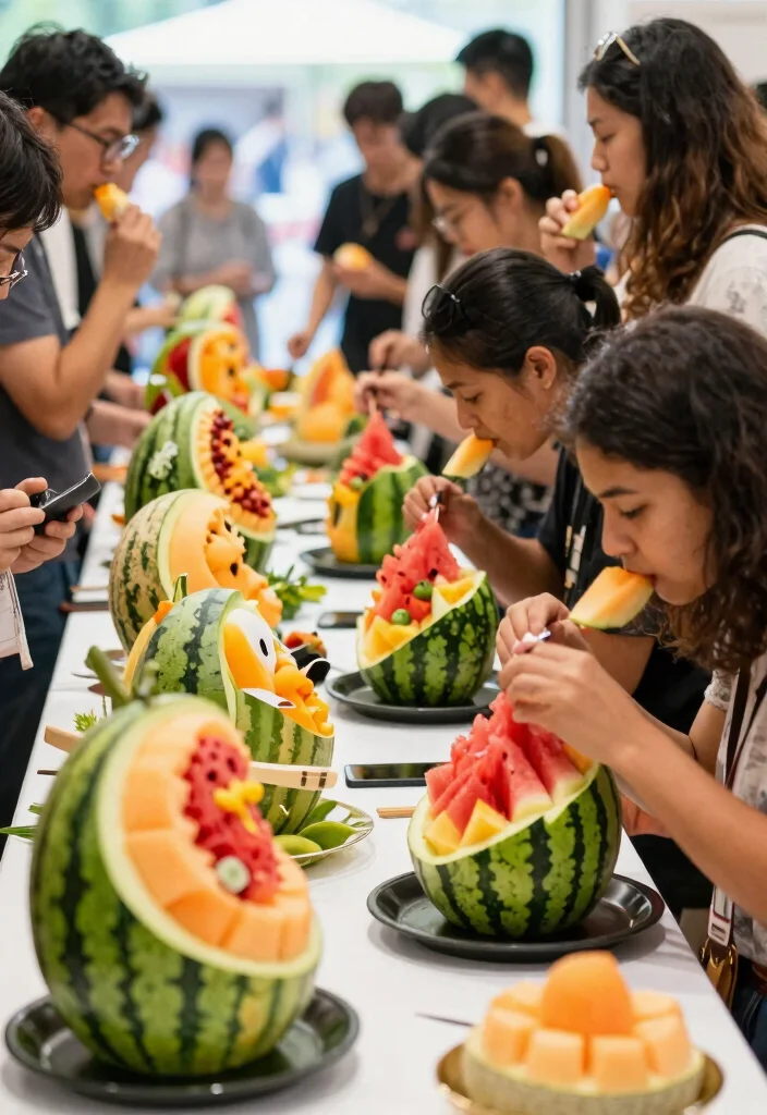 15 Wedding Fruit Table Ideas With Fresh Vibrant Style 62 15 Wedding Fruit Table Ideas With Fresh Vibrant Style - 12. Interactive Fruit Carving Station 1