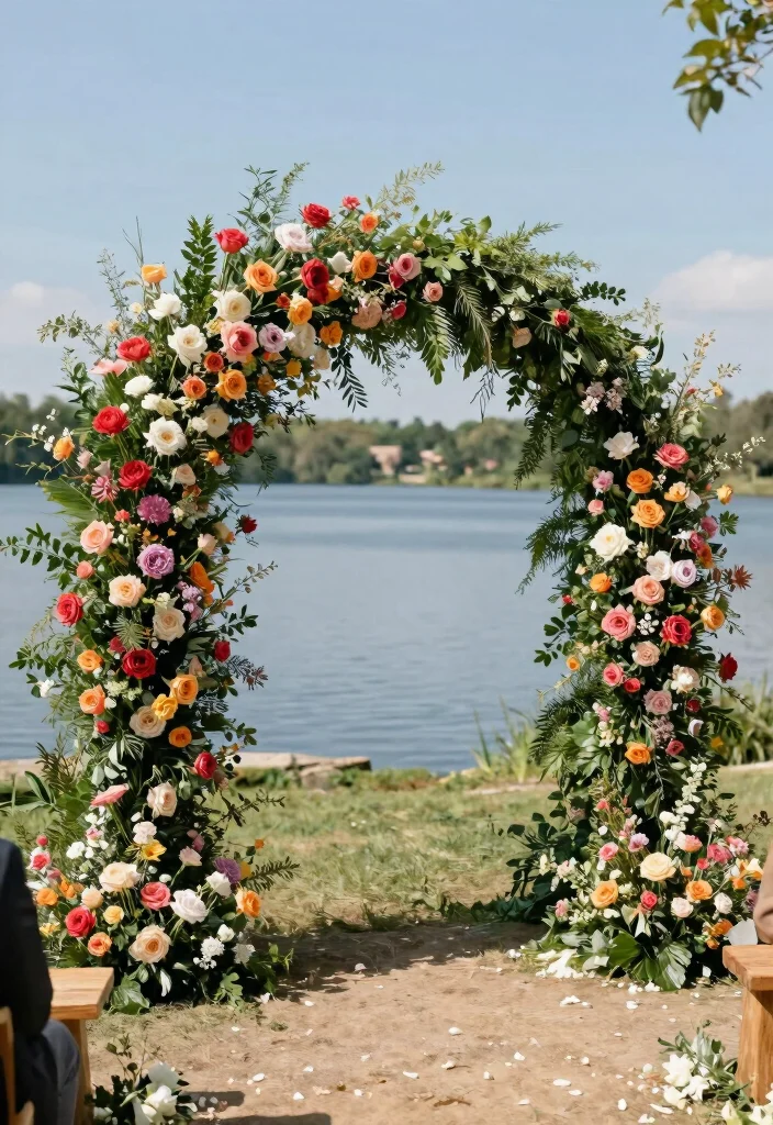 15 Western Wedding Arch Ideas With Rustic Flair 12 15 Western Wedding Arch Ideas With Rustic Flair - 2. Floral Cascade Arch 1