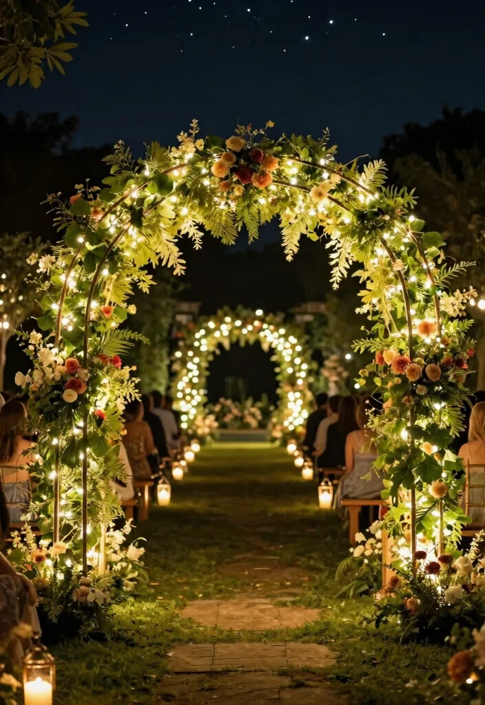 15 Western Wedding Arch Ideas With Rustic Flair 37 15 Western Wedding Arch Ideas With Rustic Flair - 7. Twinkling Lights Arch 1