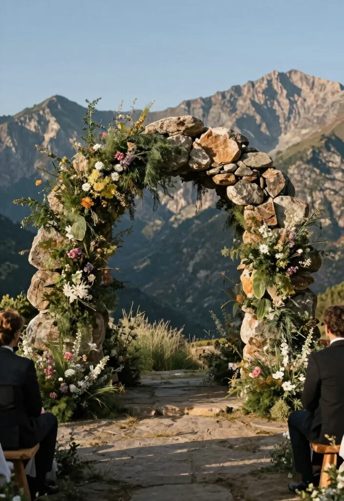 15 Western Wedding Arch Ideas With Rustic Flair 49 15 Western Wedding Arch Ideas With Rustic Flair - 9. Rock and Stone Arch 1