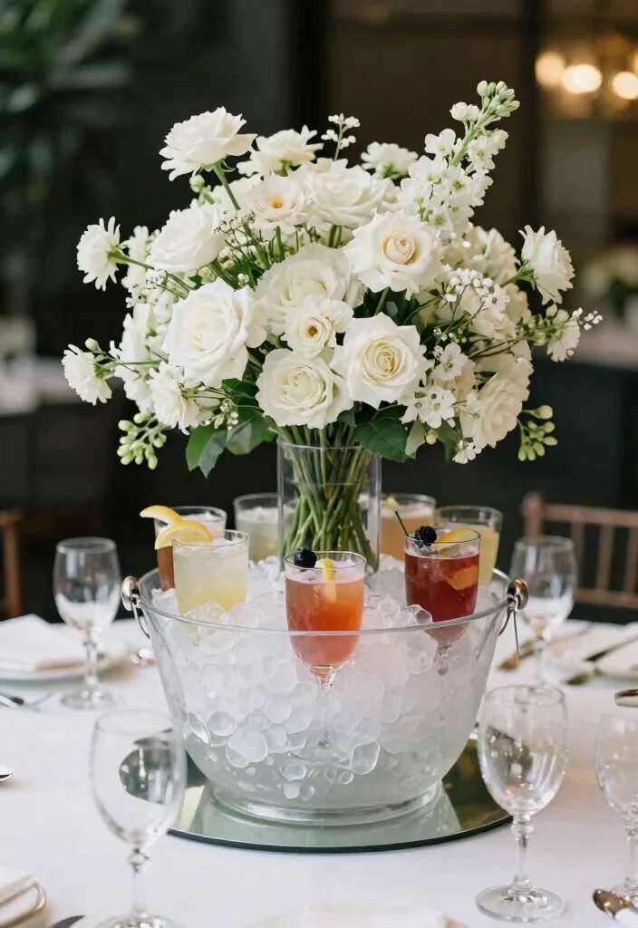 15 White Wedding Flowers Centerpieces Ideas With Classic Beauty 52 15 White Wedding Flowers Centerpieces Ideas With Classic Beauty - 12. White Flower Ice Buckets 1