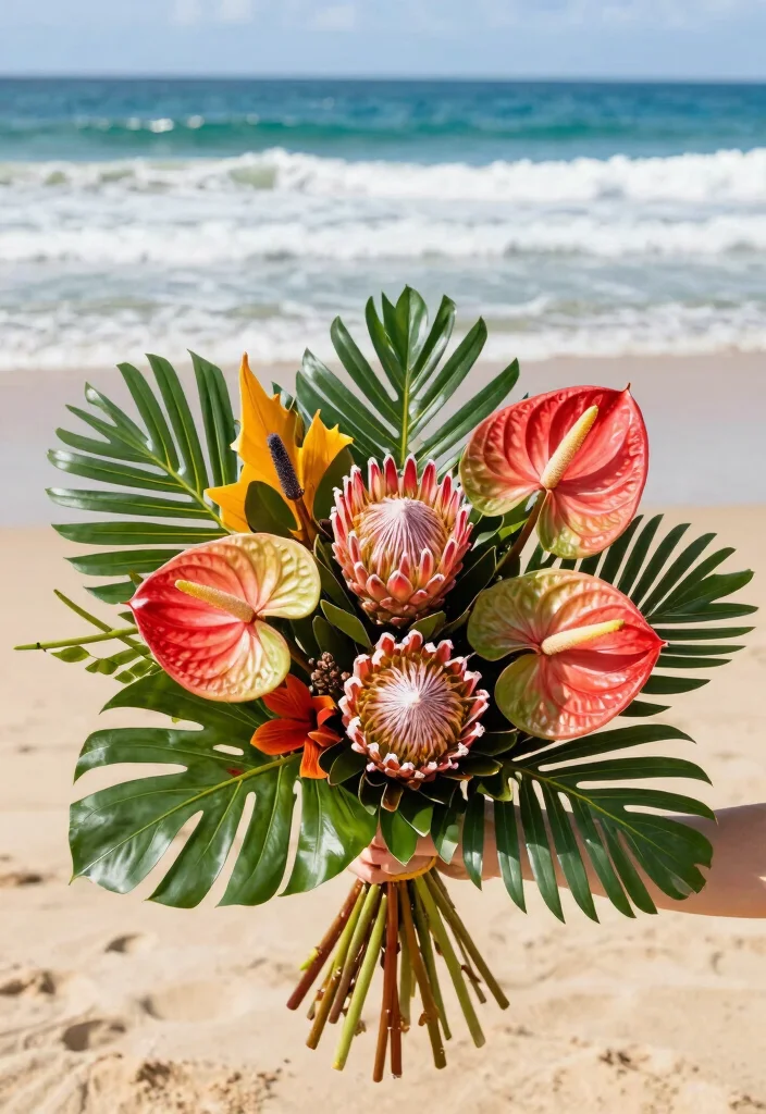16 Beach Wedding Flowers Bouquet Ideas With Coastal Vibes 52 16 Beach Wedding Flowers Bouquet Ideas With Coastal Vibes - 12. Exotic Accents: Unique Flower Choices 1