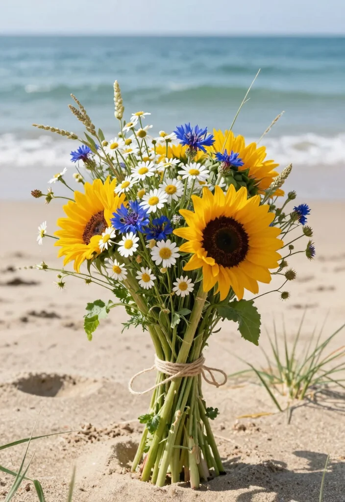 16 Beach Wedding Flowers Bouquet Ideas With Coastal Vibes 13 16 Beach Wedding Flowers Bouquet Ideas With Coastal Vibes - 3. Wildflower Wonder: Bohemian Charm 1