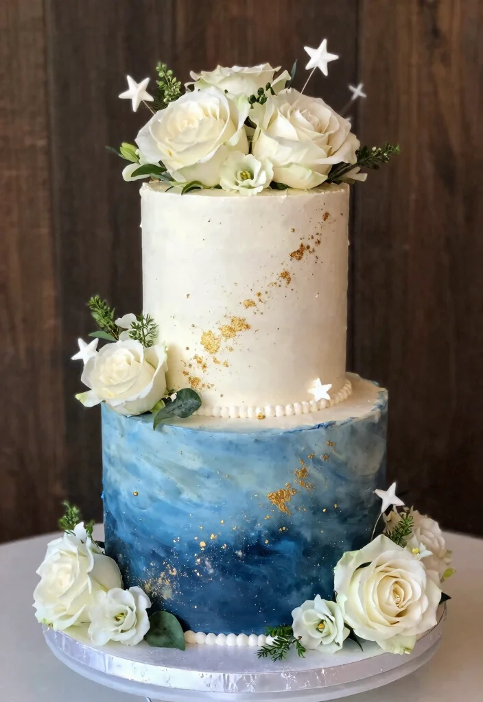 16 Celestial Wedding Flowers Ideas With Dreamy Details 31 16 Celestial Wedding Flowers Ideas With Dreamy Details - 11. Celestial Cake Decorations 1
