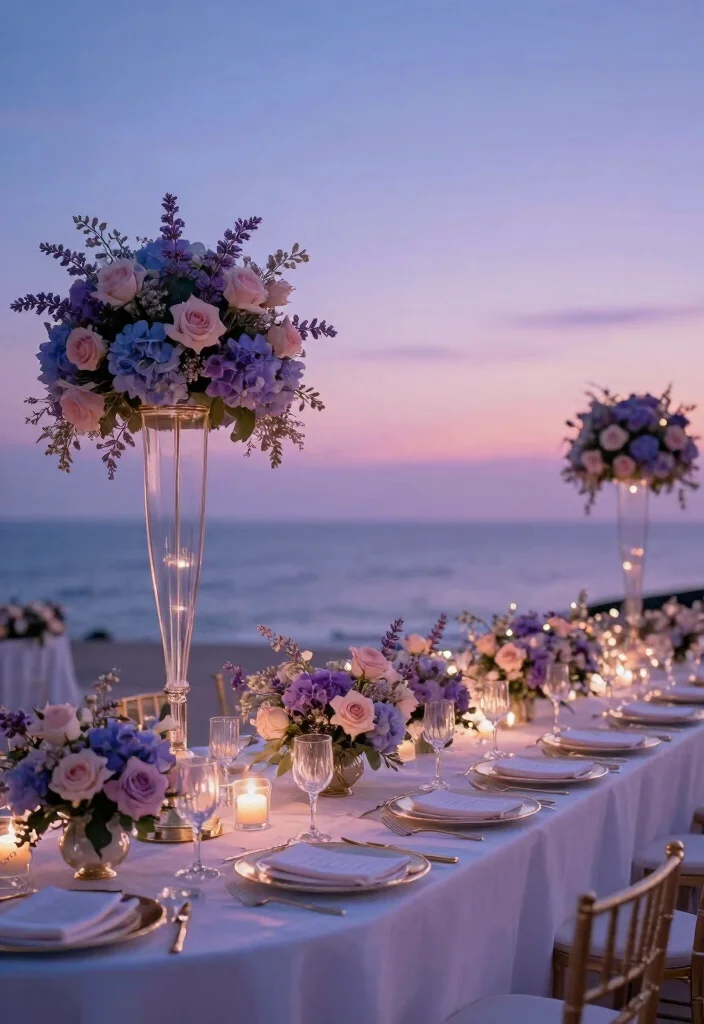 16 Celestial Wedding Flowers Ideas With Dreamy Details 4 16 Celestial Wedding Flowers Ideas With Dreamy Details - 4. Twilight Color Palette 1