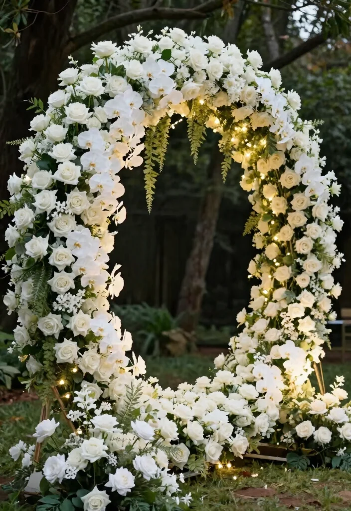16 Celestial Wedding Flowers Ideas With Dreamy Details 16 16 Celestial Wedding Flowers Ideas With Dreamy Details - 6. Floral Moon Arches 1