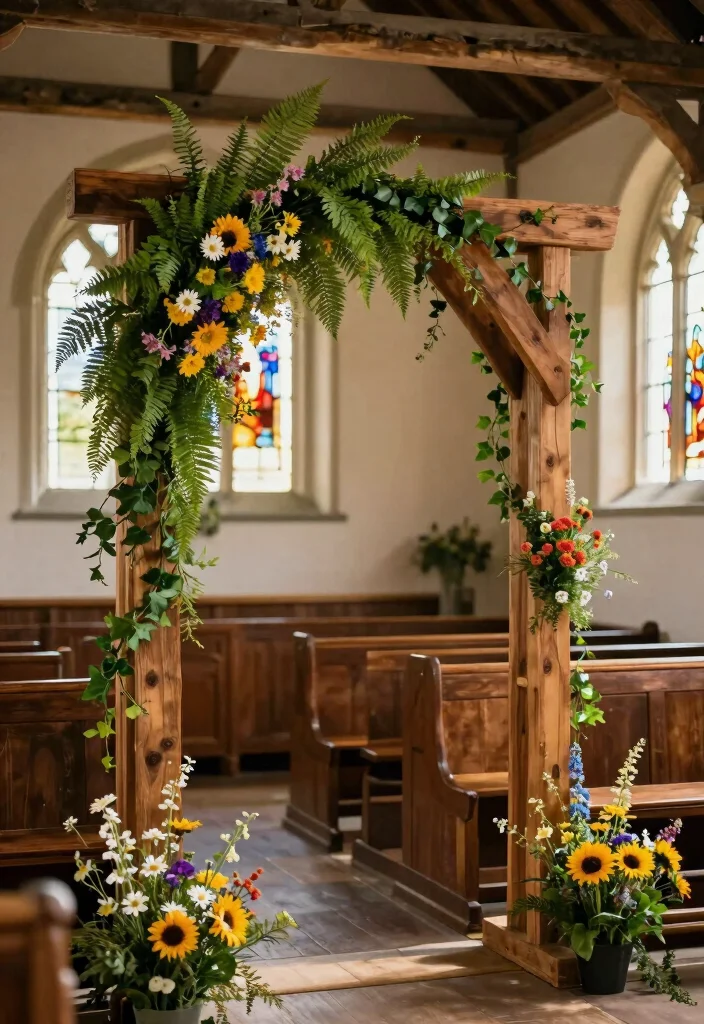 16 Church Wedding Arch Ideas With Timeless Grace 1 16 Church Wedding Arch Ideas With Timeless Grace - 1. Rustic Wood and Greenery 1