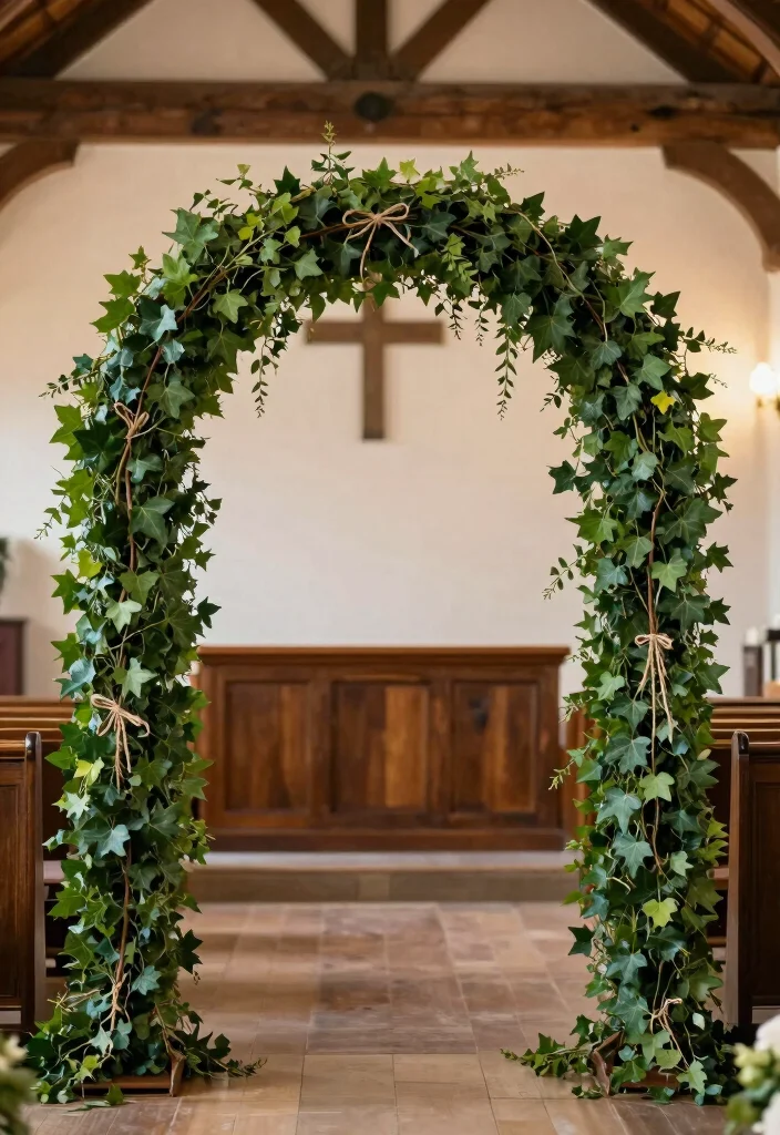 16 Church Wedding Arch Ideas With Timeless Grace 52 16 Church Wedding Arch Ideas With Timeless Grace - 12. Classic Ivy and Twine 1
