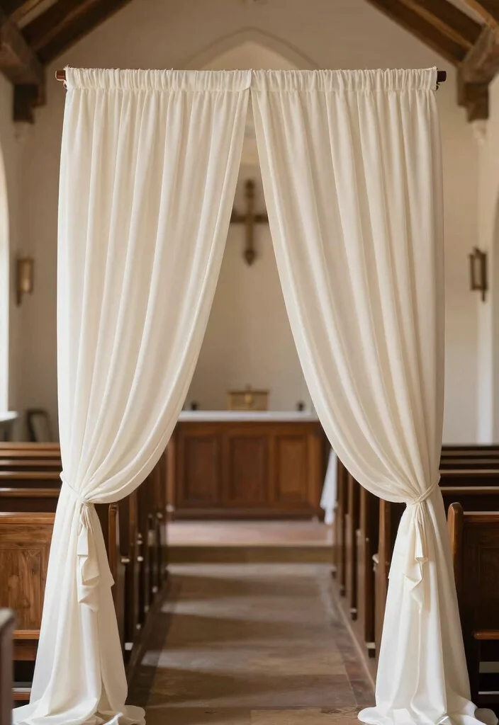 16 Church Wedding Arch Ideas With Timeless Grace 3 16 Church Wedding Arch Ideas With Timeless Grace - 3. Simple Drapery 1