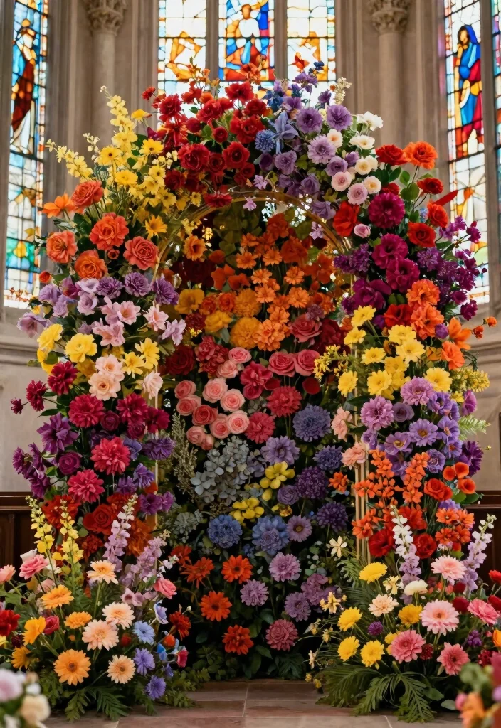 16 Church Wedding Arch Ideas With Timeless Grace 38 16 Church Wedding Arch Ideas With Timeless Grace - 8. Colorful Flower Wall 1