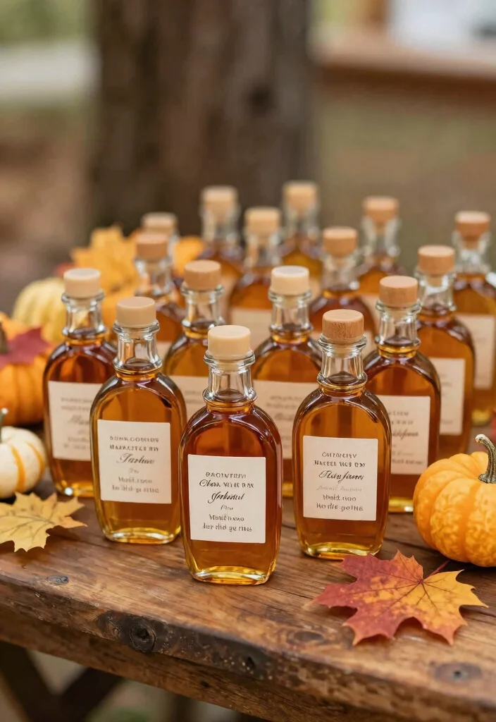 16 Fall Wedding Favors for Guests Ideas With Autumn Touch 52 16 Fall Wedding Favors for Guests Ideas With Autumn Touch - 12. Maple Syrup Bottles 1