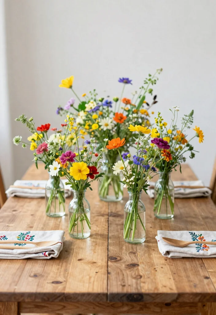 16 Floral Centerpieces Wedding Ideas With Fresh Elegance 2 16 Floral Centerpieces Wedding Ideas With Fresh Elegance - 2. Wildflower Meadows in Rustic Vases 1