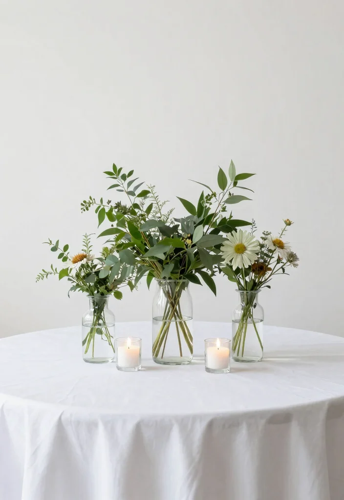 16 Floral Centerpieces Wedding Ideas With Fresh Elegance 38 16 Floral Centerpieces Wedding Ideas With Fresh Elegance - 8. Minimalist Centerpieces with Greenery 1