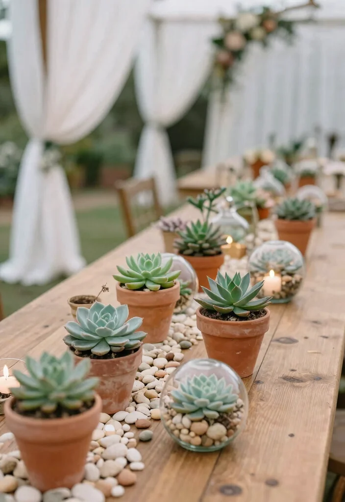 16 Green Wedding Centerpieces Ideas With Natural Vibes 1 16 Green Wedding Centerpieces Ideas With Natural Vibes - 1. Succulent Splendor 1
