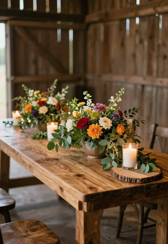 16 Green Wedding Centerpieces Ideas With Natural Vibes 14 16 Green Wedding Centerpieces Ideas With Natural Vibes - 4. Rustic Wood Accents 1