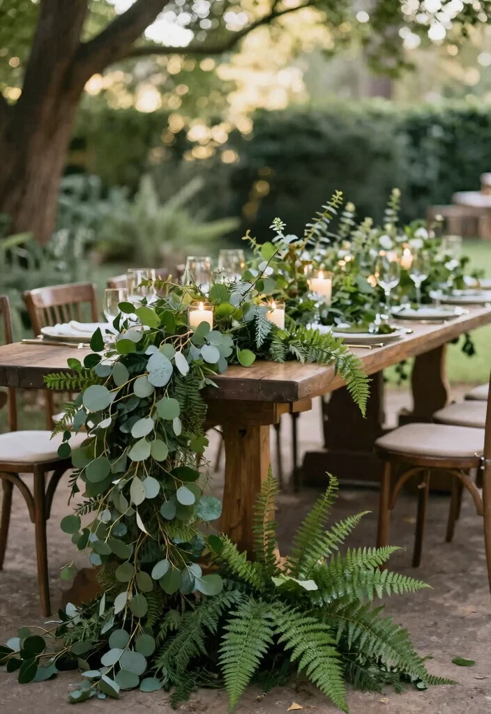 16 Green Wedding Centerpieces Ideas With Natural Vibes 25 16 Green Wedding Centerpieces Ideas With Natural Vibes - 5. Greenery Garlands 1