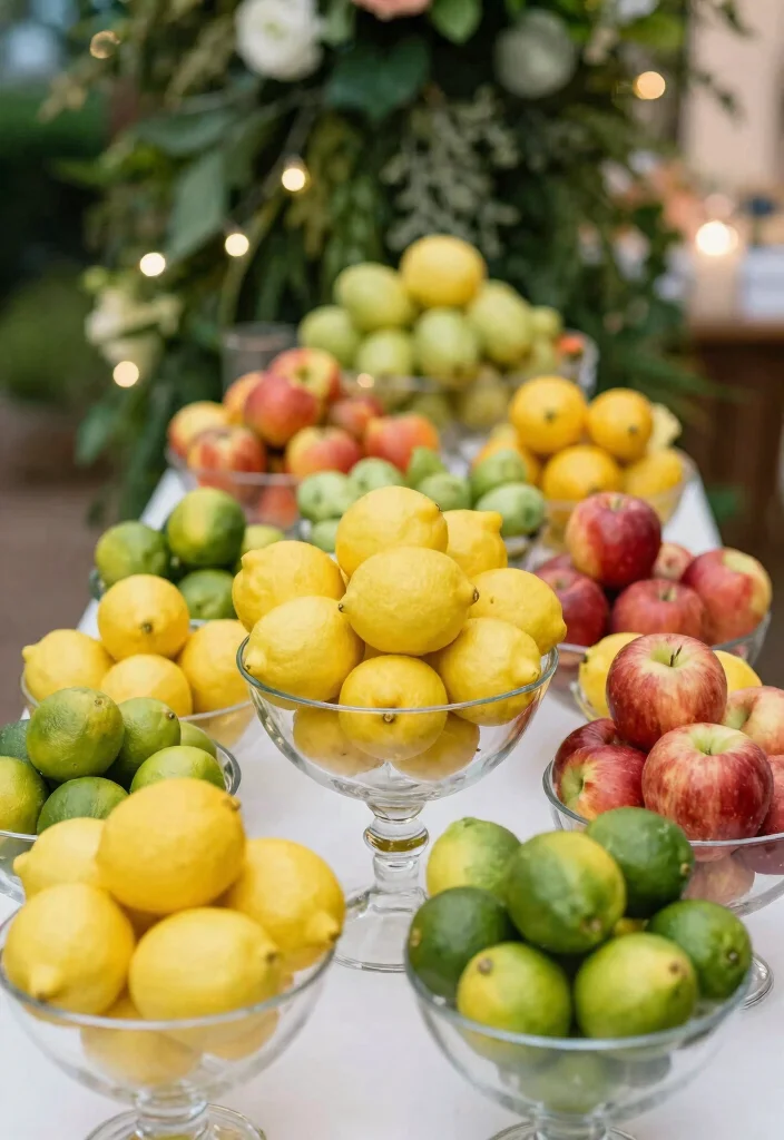 16 Green Wedding Centerpieces Ideas With Natural Vibes 27 16 Green Wedding Centerpieces Ideas With Natural Vibes - 7. Edible Centerpieces 1