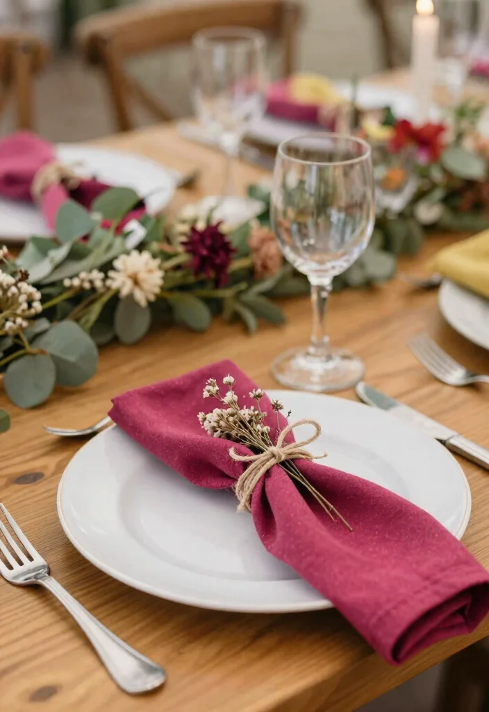 16 Guest Table Decor Wedding Ideas That Impress Instantly 41 16 Guest Table Decor Wedding Ideas That Impress Instantly - 11. Cloth Napkin Art 1