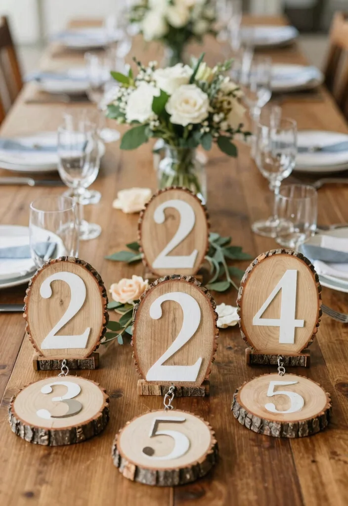 16 Guest Table Decor Wedding Ideas That Impress Instantly 65 16 Guest Table Decor Wedding Ideas That Impress Instantly - 15. Eco-Conscious Table Numbers 1