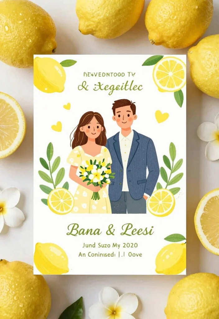16 Lemon Wedding Invitations Ideas With Fresh Summer Vibes 56 16 Lemon Wedding Invitations Ideas With Fresh Summer Vibes - 16. Personalized Lemon Portraits 1