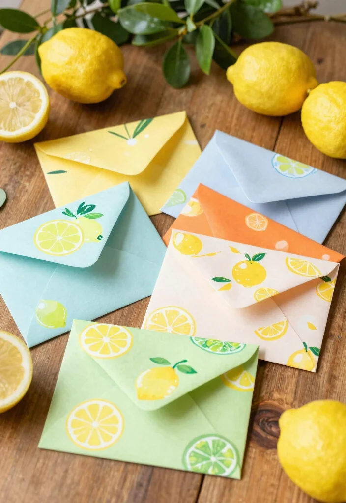 16 Lemon Wedding Invitations Ideas With Fresh Summer Vibes 23 16 Lemon Wedding Invitations Ideas With Fresh Summer Vibes - 3. Citrus Patterned Envelopes 1