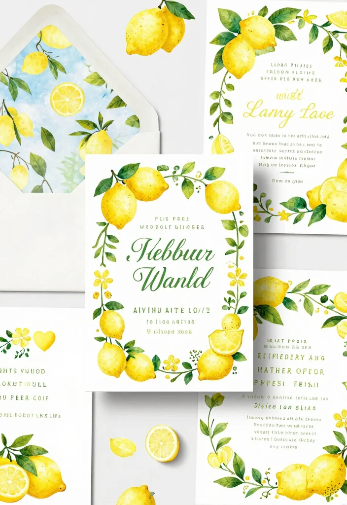 16 Lemon Wedding Invitations Ideas With Fresh Summer Vibes 29 16 Lemon Wedding Invitations Ideas With Fresh Summer Vibes - 9. Fun Illustrative Designs 1