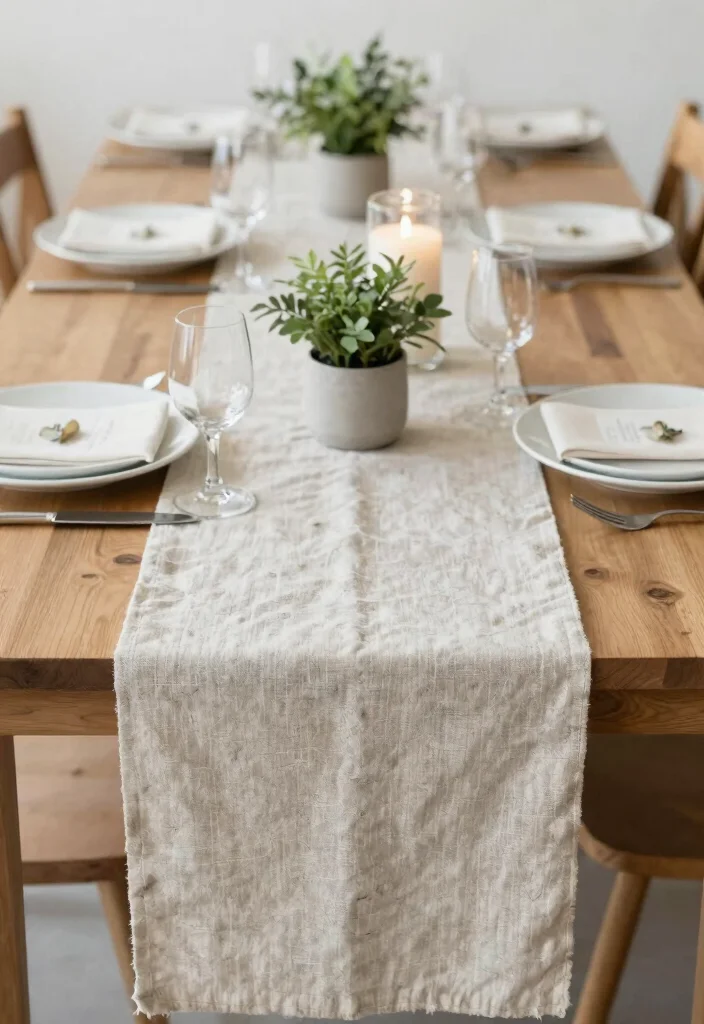 16 Minimalist Wedding Table Decor Simple Centerpieces Ideas That Shine 30 16 Minimalist Wedding Table Decor Simple Centerpieces Ideas That Shine - 10. Elegant Linen Runner 1