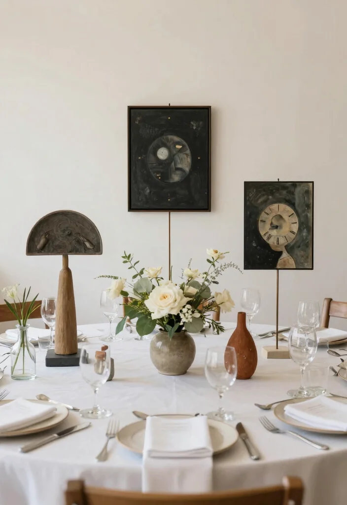 16 Minimalist Wedding Table Decor Simple Centerpieces Ideas That Shine 45 16 Minimalist Wedding Table Decor Simple Centerpieces Ideas That Shine - 15. Unique Art Displays 1