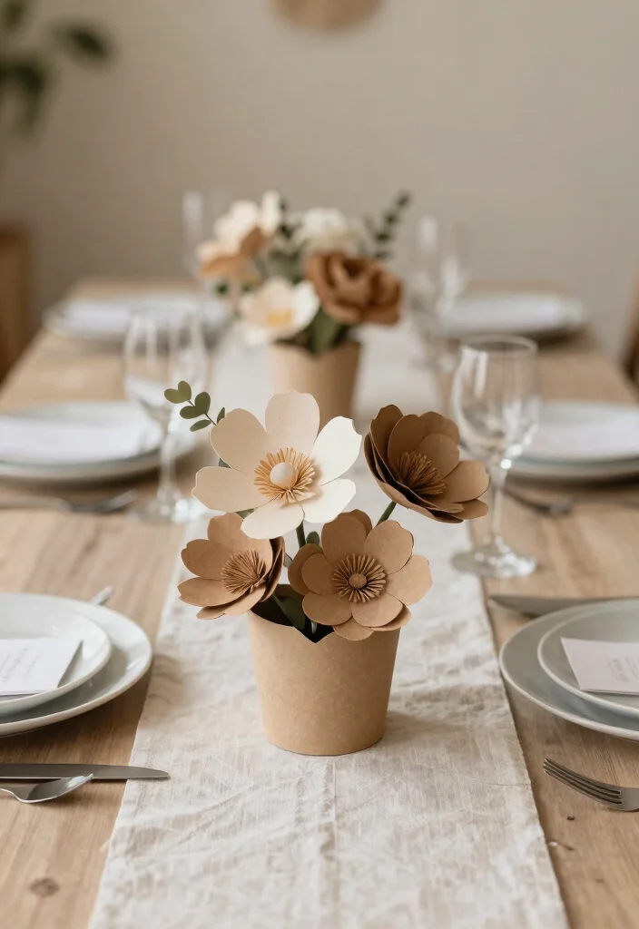 16 Minimalist Wedding Table Decor Simple Centerpieces Ideas That Shine 56 16 Minimalist Wedding Table Decor Simple Centerpieces Ideas That Shine - 16. Eco-Friendly Paper Centerpieces 1