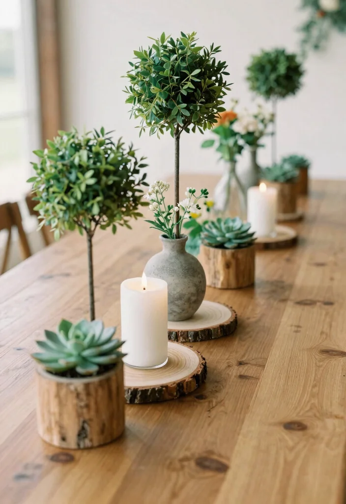 16 Minimalist Wedding Table Decor Simple Centerpieces Ideas That Shine 15 16 Minimalist Wedding Table Decor Simple Centerpieces Ideas That Shine - 5. Natural Wood Elements 1