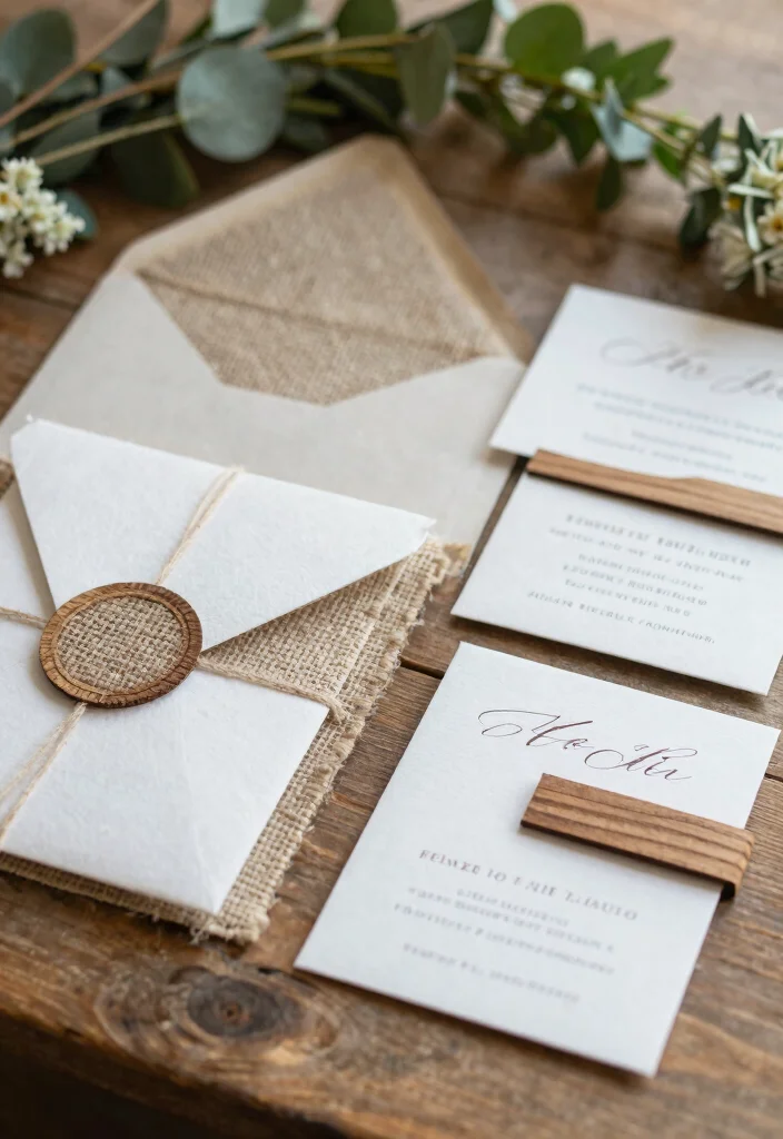 16 Mountain Wedding Invitations Ideas With Scenic Beauty - 12. Textured Elements 1