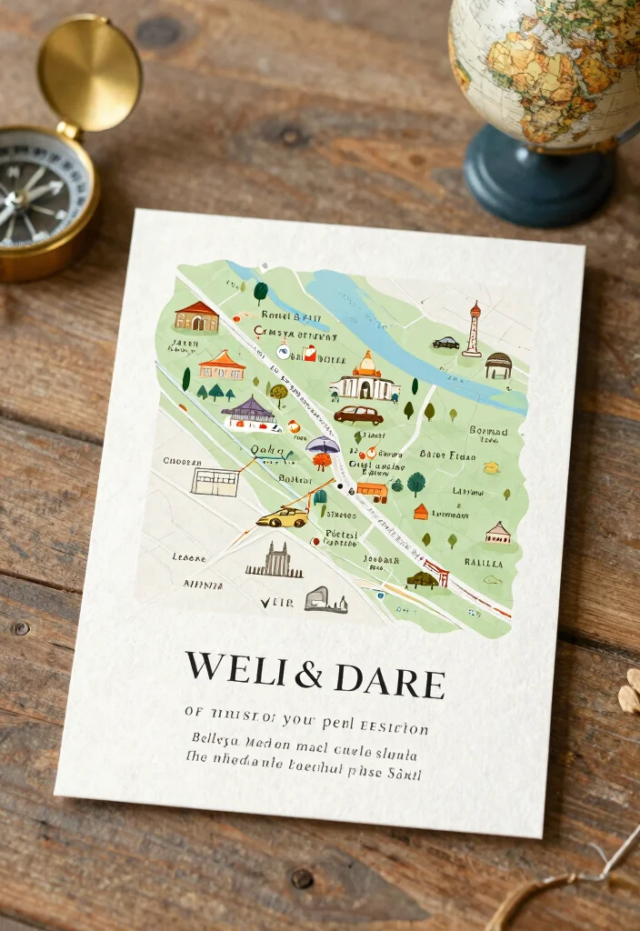 16 Mountain Wedding Invitations Ideas With Scenic Beauty - 14. Custom Map Invitations 1