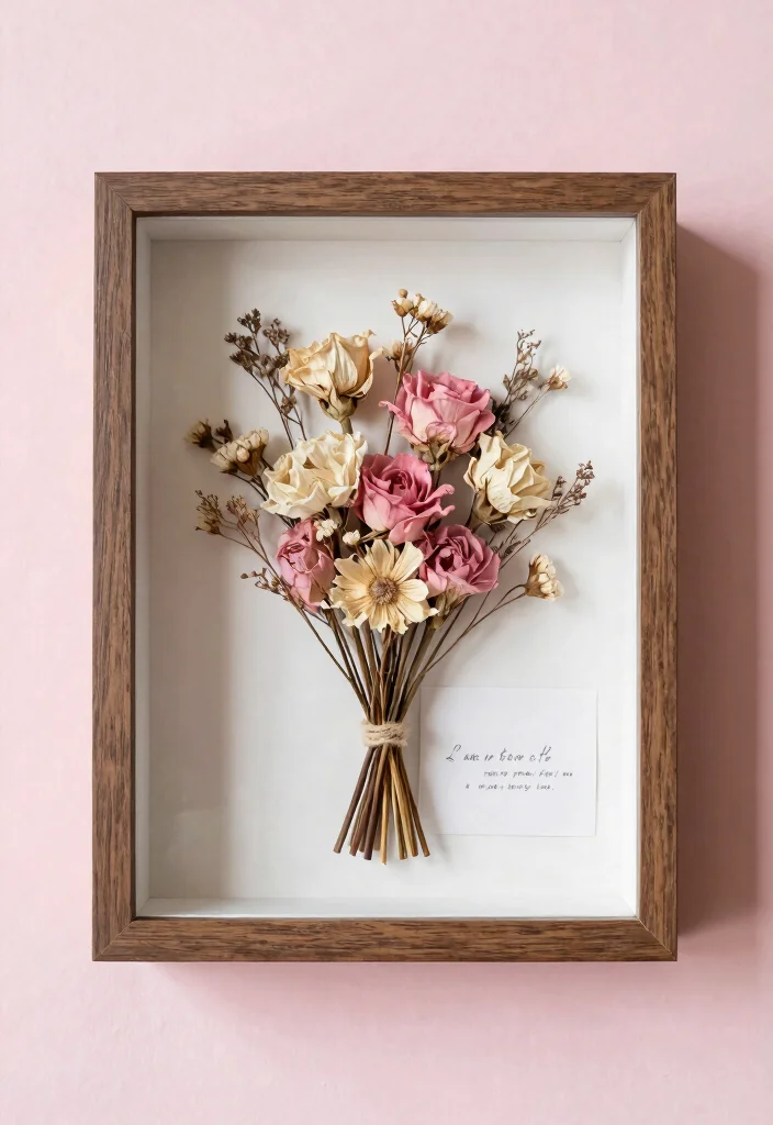 16 Preserving Wedding Flowers Ideas With Sentimental Touch - 1. Dried Flower Frames 1