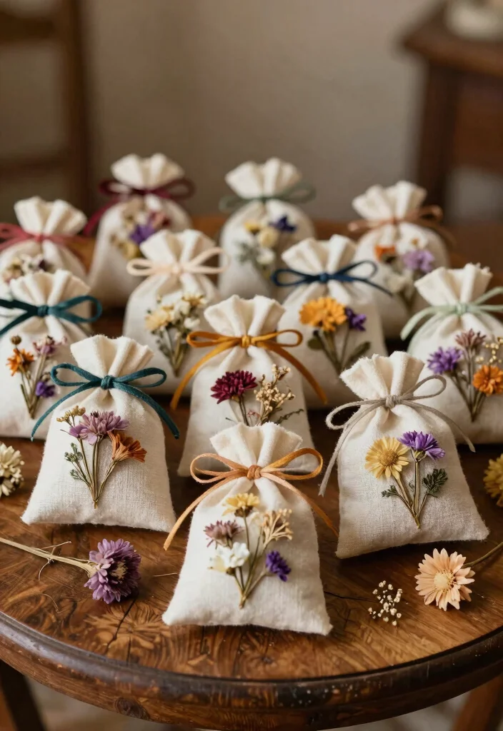 16 Preserving Wedding Flowers Ideas With Sentimental Touch - 6. Scented Sachets 1