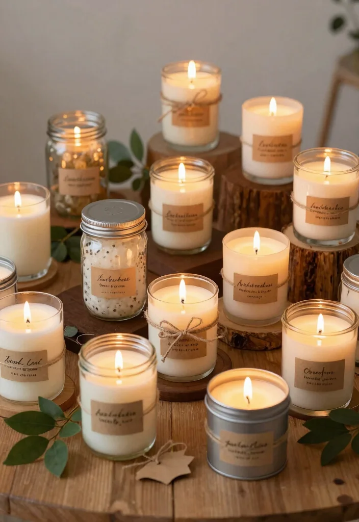 16 Rustic Wedding Party Favors Ideas With Country Charm - 6. Beautifully Crafted Candles 1
