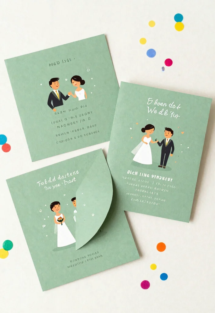 16 Sage Green Wedding Invitations Ideas With Soft Elegance - 14. Interactive Invitations for a Fun Twist 1