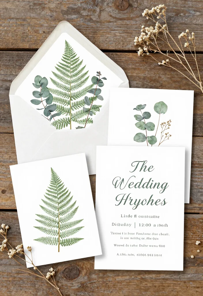16 Sage Green Wedding Invitations Ideas With Soft Elegance - 7. Botanical Elements in Sage Green Designs 1