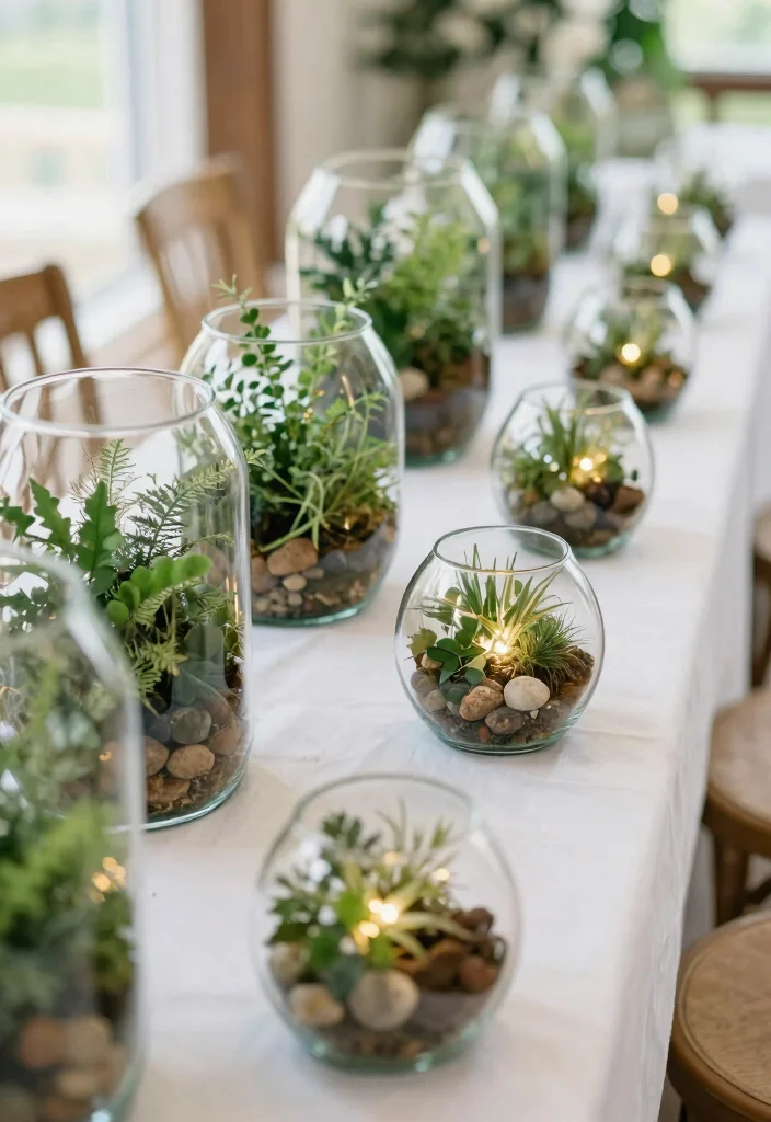 16 Simple Boho Centerpieces Wedding Ideas With Free Spirited Style 40 16 Simple Boho Centerpieces Wedding Ideas With Free Spirited Style - 10. Nature-Inspired Terrariums 1