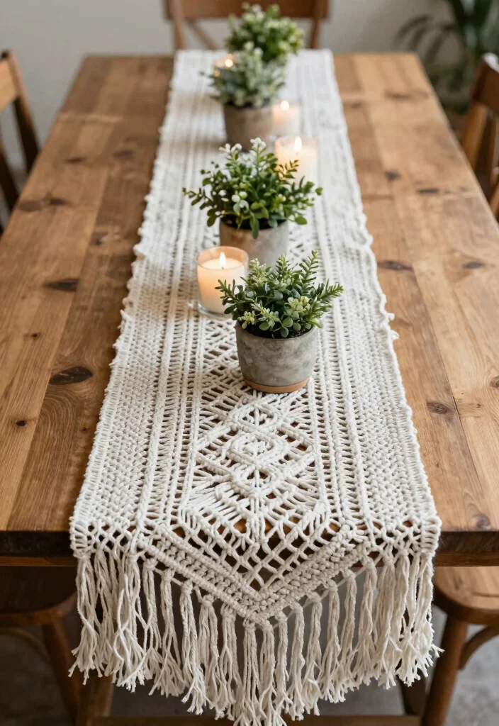 16 Simple Boho Centerpieces Wedding Ideas With Free Spirited Style 51 16 Simple Boho Centerpieces Wedding Ideas With Free Spirited Style - 11. Macramé Accents 1