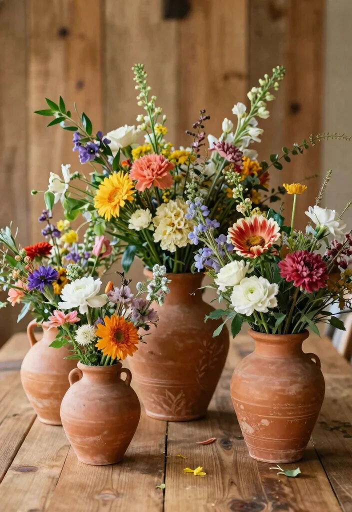 16 Simple Boho Centerpieces Wedding Ideas With Free Spirited Style 54 16 Simple Boho Centerpieces Wedding Ideas With Free Spirited Style - 14. Terracotta Vases 1