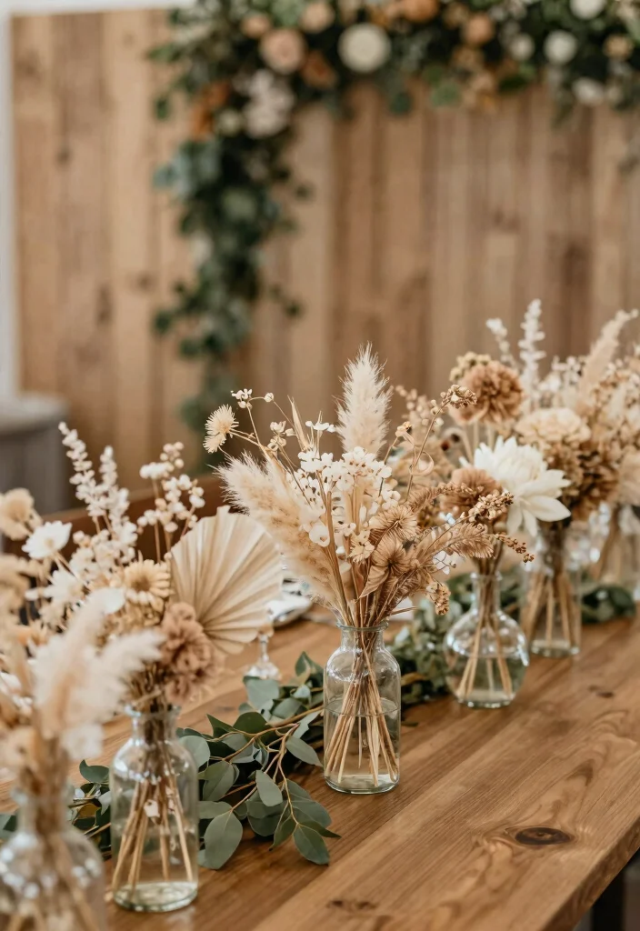 16 Simple Boho Centerpieces Wedding Ideas With Free Spirited Style 28 16 Simple Boho Centerpieces Wedding Ideas With Free Spirited Style - 8. Dried Floral Arrangements 1