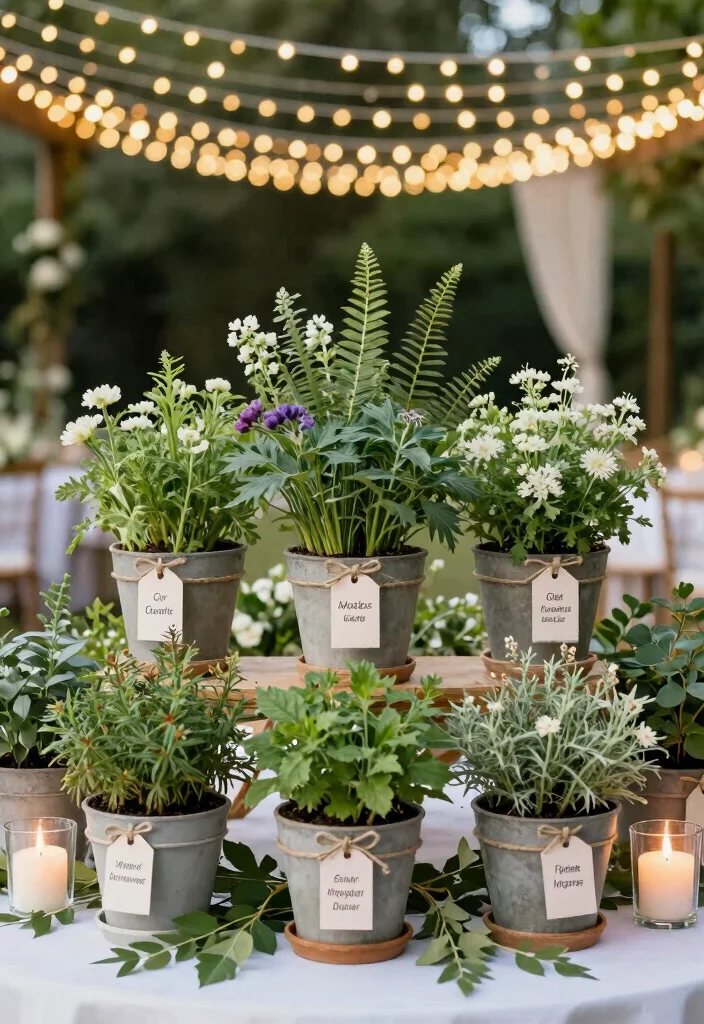 16 Wedding Ceremony Signs Ideas That Guide Beautifully - 3. Herb and Flower Seating Chart 1